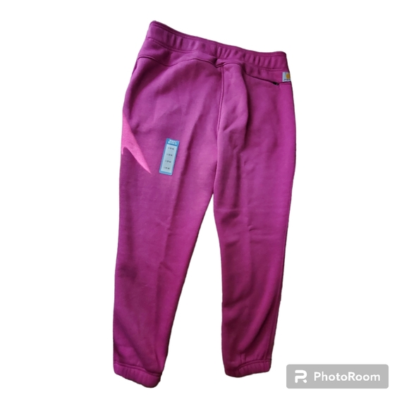 Carhartt womens midrise relaxed fit fleece jogger magenta pink - Picture 4 of 8